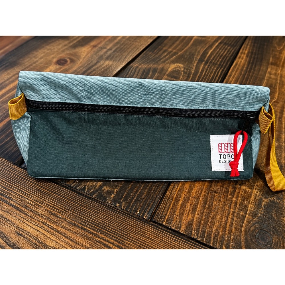 Topo Designs Dopp Kit Sage Dark Green Colorblock Nylon Travel Toiletry Pouch Bag